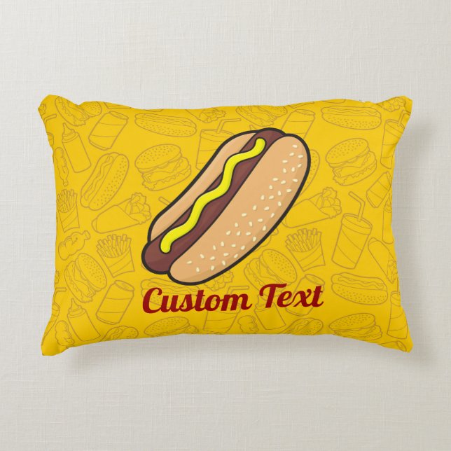 Cojín Decorativo Pillow de acento Hotdog (Anverso)