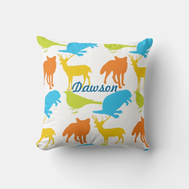 Cojín Decorativo Pillow de animales de bosque moderno de época (Anverso)