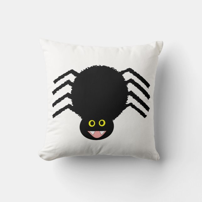 Cojín Decorativo Pillow de araña negra (Anverso)
