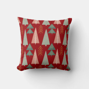 Cojín Decorativo Pillow de árboles de Navidad rojos
