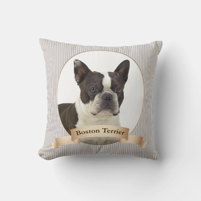 Cojín Decorativo Pillow de Boston Terrier (Anverso)