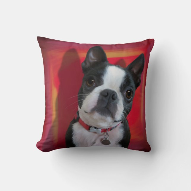 Cojín Decorativo Pillow de Boston Terrier (Anverso)