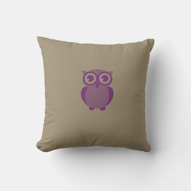 Cojín Decorativo Pillow de búho morado (Anverso)
