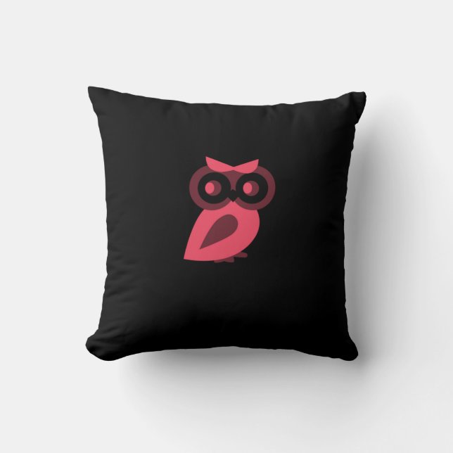 Cojín Decorativo Pillow de búho rosa (Anverso)