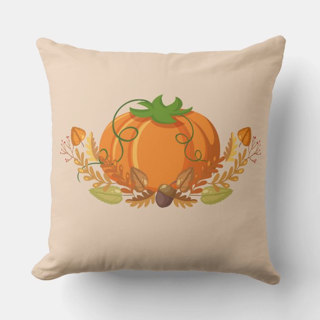 Cojín Decorativo Pillow de calabaza otoñal (Anverso)