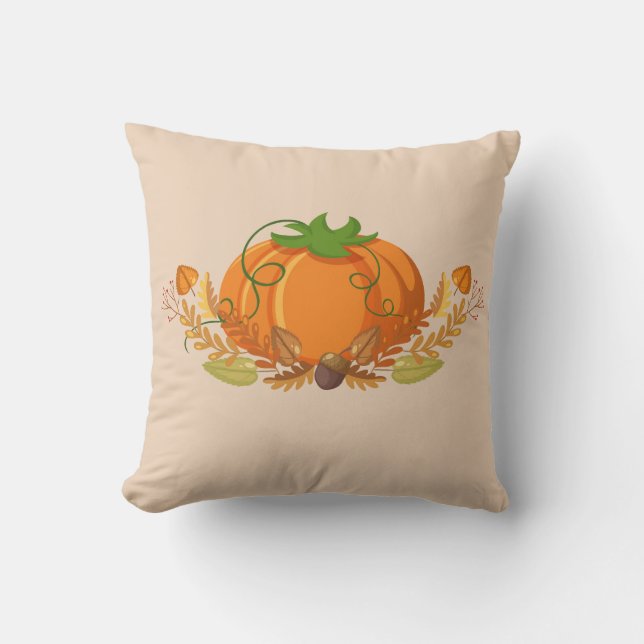 Cojín Decorativo Pillow de calabaza otoñal (Anverso)