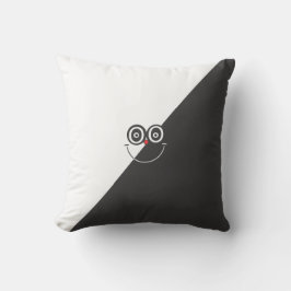 Cojín Decorativo Pillow de cara de sonrisa blanca y negra
