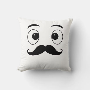 Cojín Decorativo Pillow de cara divertida con bigote - suave y mord