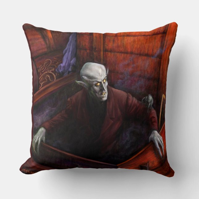 Cojín Decorativo Pillow de escena completa de Nosferatu Demeter (Anverso)