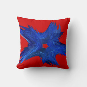 Cojín Decorativo Pillow de estrella de color rojo reversible y azul