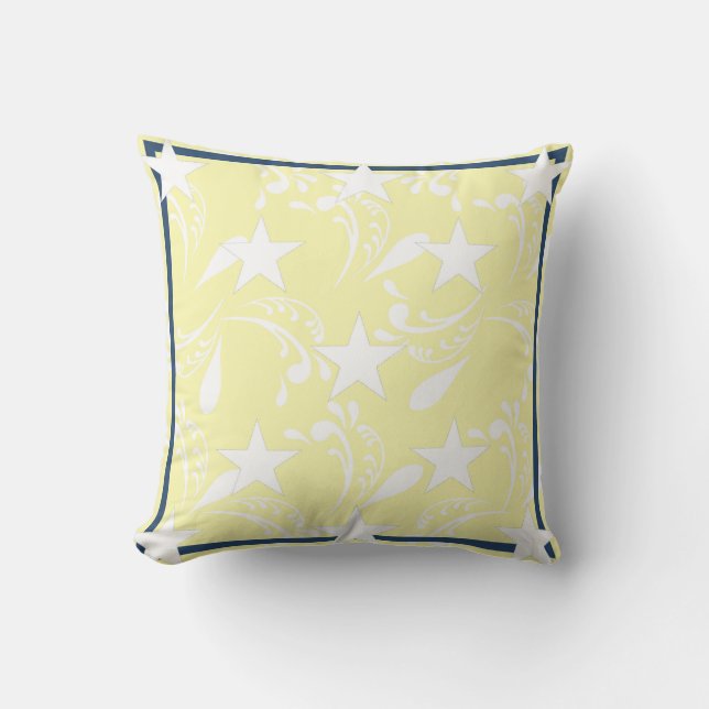 Cojín Decorativo Pillow de estrellas blancas (Anverso)