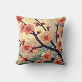 Cojín Decorativo Pillow de flor de cerezo Art Deco