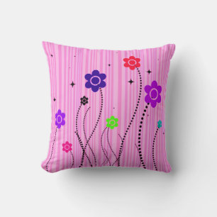 Cojín Decorativo Pillow de flores en crecimiento (rosa)
