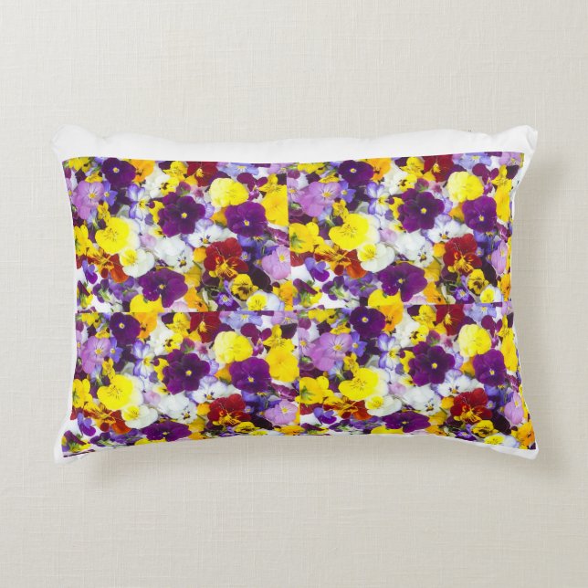 Cojín Decorativo Pillow de flores mixtas (Anverso)