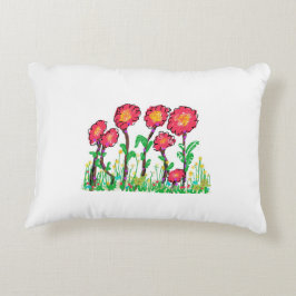 Cojín Decorativo Pillow de flores rojas