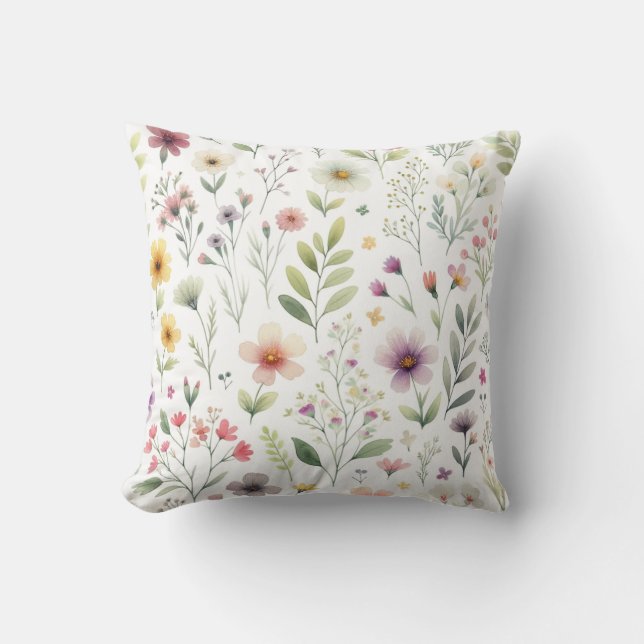Cojín Decorativo Pillow de flores salvajes de primavera (Anverso)
