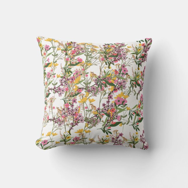 Cojín Decorativo Pillow de flores silvestres (Anverso)