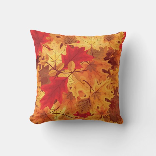 Cojín Decorativo Pillow de hojas de otoño (Anverso)