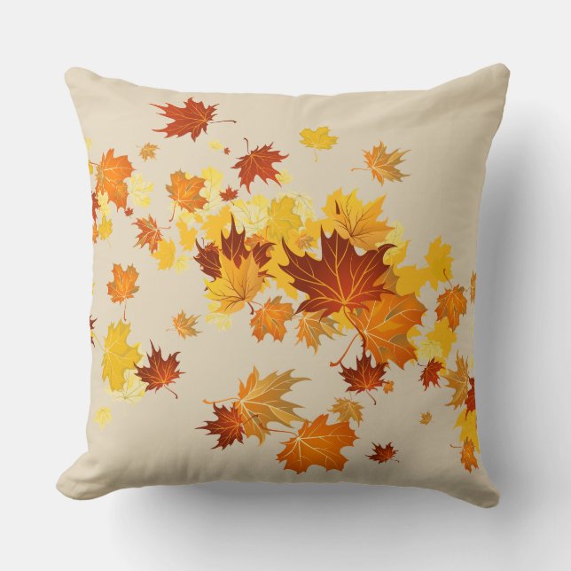 Cojín Decorativo Pillow de hojas de otoño (Anverso)