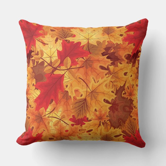Cojín Decorativo Pillow de hojas de otoño (Anverso)