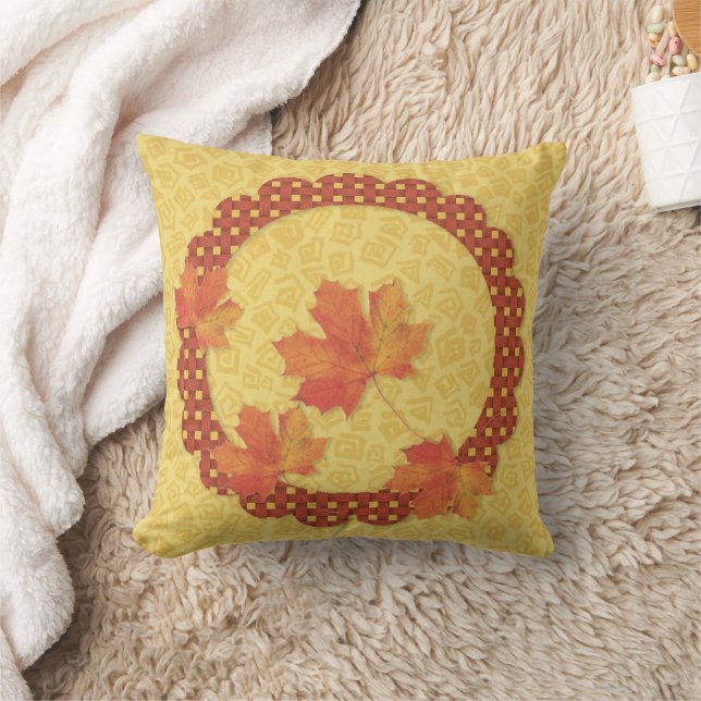 Cojín Decorativo Pillow de hojas de otoño (Manta)