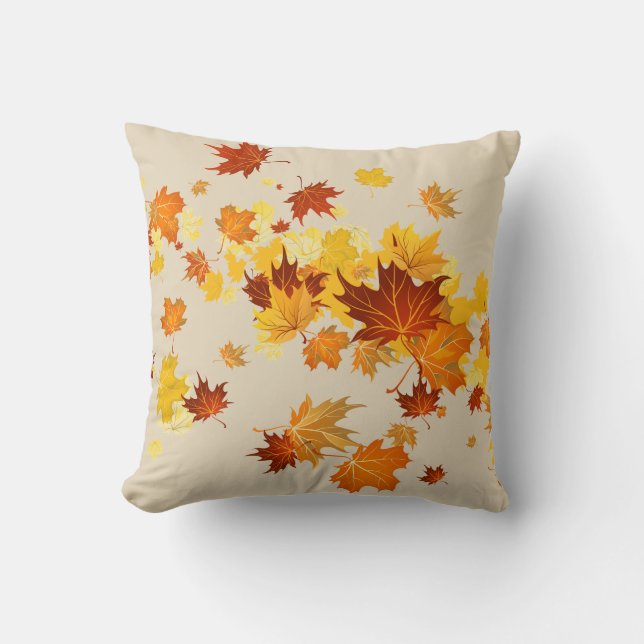Cojín Decorativo Pillow de hojas de otoño (Anverso)
