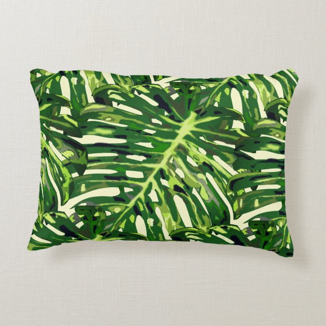 Cojín Decorativo Pillow de hojas verdes (Reverso)