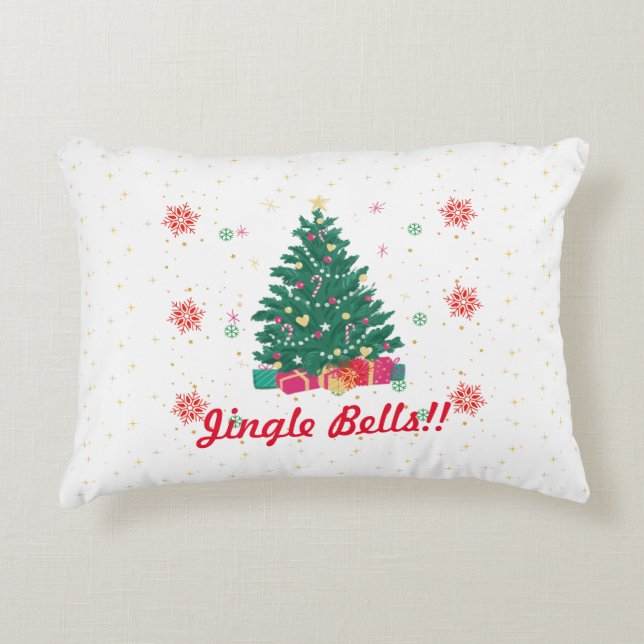 Cojín Decorativo Pillow de jingle bells festivo (Anverso)