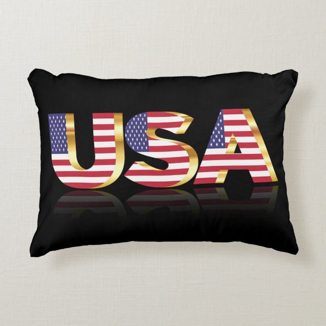 Cojín Decorativo Pillow de la bandera estadounidense (Anverso)