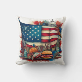 Cojín Decorativo Pillow de la bandera norteamericana audaz - Diseño