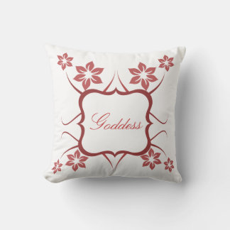 Cojín Decorativo Pillow de la diosa floral, rojo