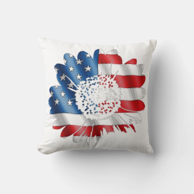 Cojín Decorativo Pillow de la flor estadounidense (Anverso)