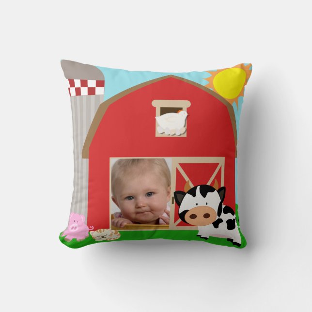 Cojín Decorativo Pillow de la granja fotográfica personalizado (Anverso)