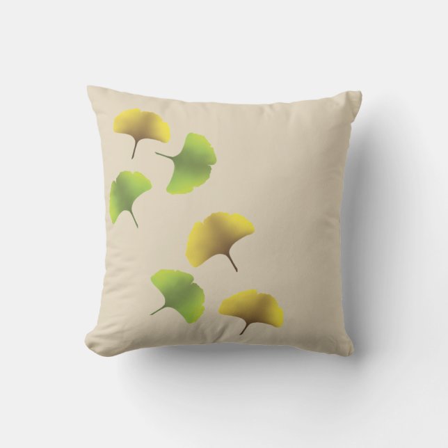 Cojín Decorativo Pillow de la hoja de Ginko (Anverso)