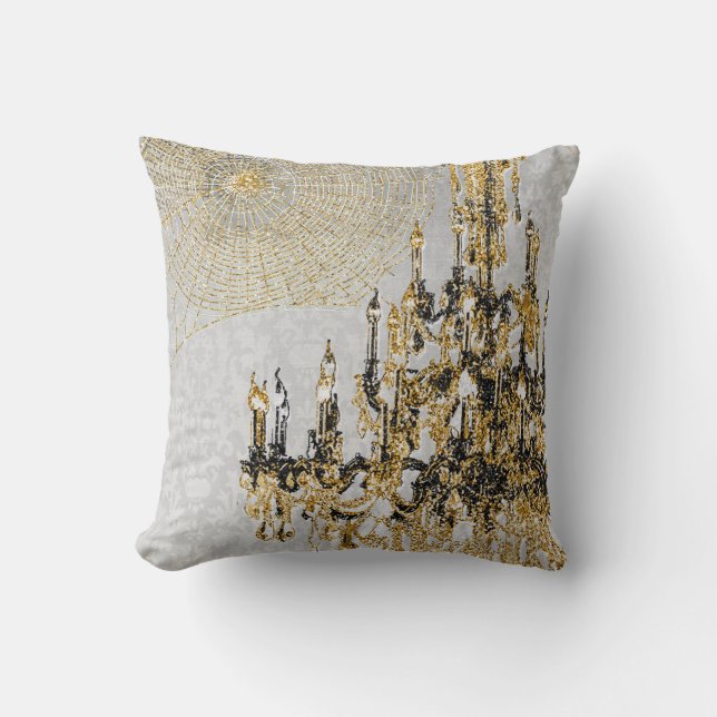 Cojín Decorativo Pillow de la lámpara dorada (Anverso)