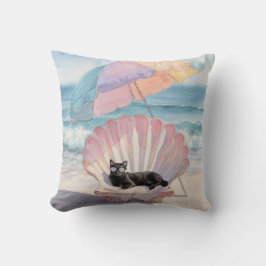 Cojín Decorativo Pillow de la playa de Cat Whimical