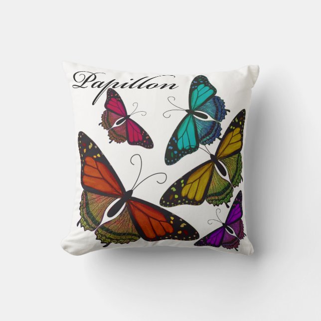 Cojín Decorativo Pillow de la plaza del Personalizado Papillon (Anverso)