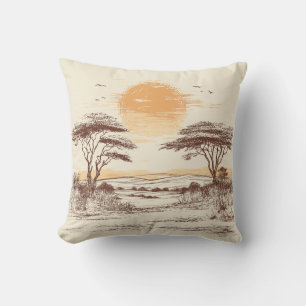 Cojín Decorativo Pillow de la puesta de sol de Savannah en África