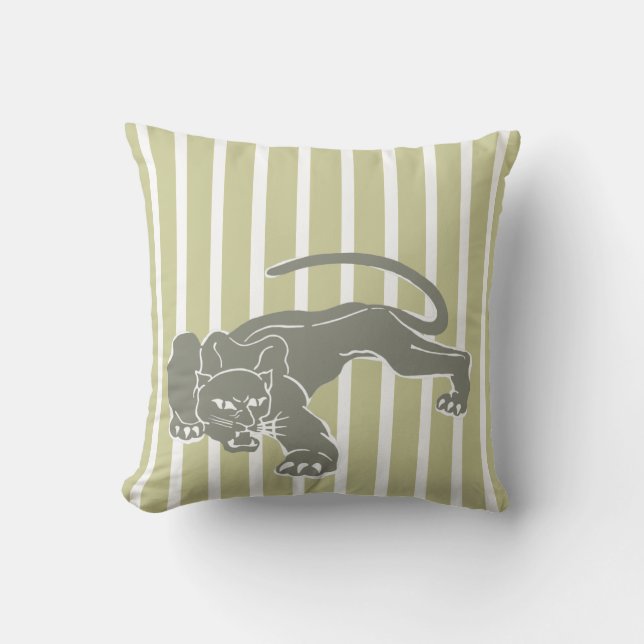 Cojín Decorativo Pillow de la raya Safari Serengeti con leopardo (Anverso)