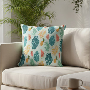 Cojín Decorativo Pillow de la sandía tropical azul
