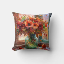 Pillow de la Serenidad de Otoño: Flora Bouquet al