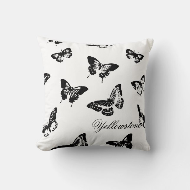 Cojín Decorativo Pillow de las mariposas amarillentas (Anverso)