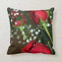 Pillow de las rosas rojas blandas