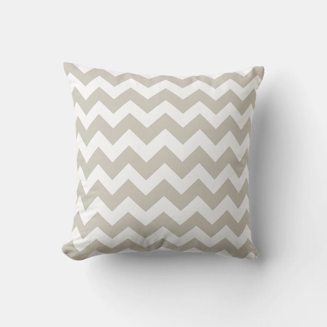 Cojín Decorativo Pillow de Linen y Chevron Blanco Zig Zag (Anverso)
