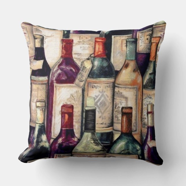Cojín Decorativo Pillow de los amantes del vino (Anverso)