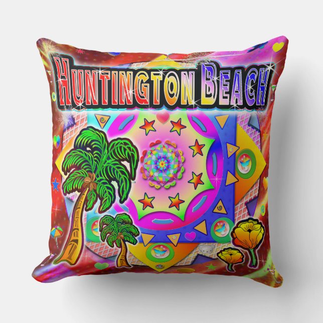 Cojín Decorativo Pillow de los amigos tropicales de Huntington Beac (Anverso)