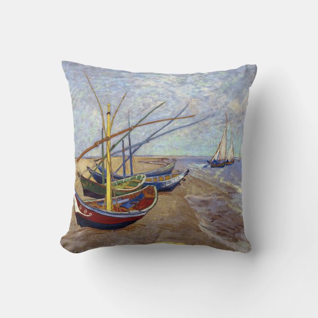 Cojín Decorativo Pillow de los barcos pesqueros Van Gogh (Anverso)