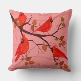 Cojín Decorativo Pillow de los Cardenales Rojos