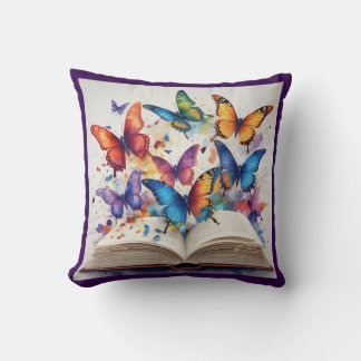 Cojín Decorativo Pillow de los libros de mariposa morada