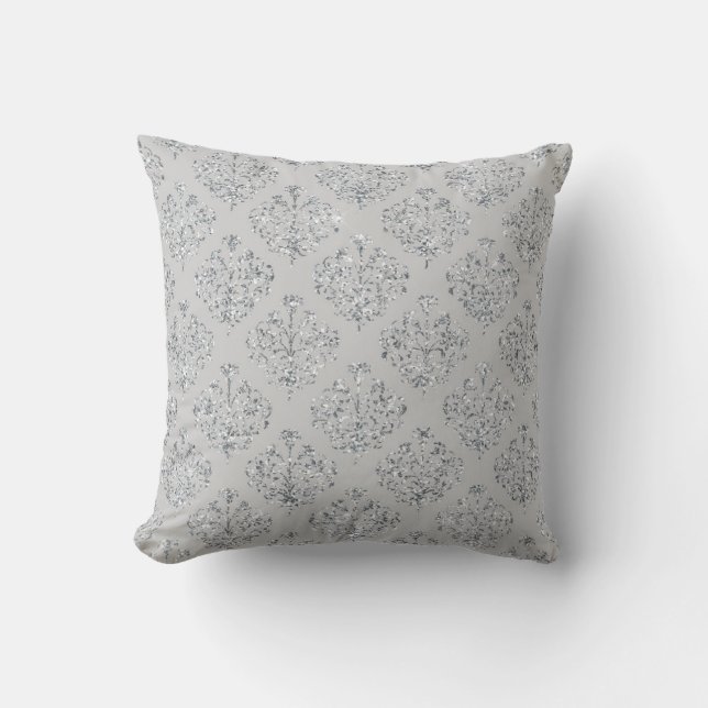 Cojín Decorativo Pillow de los Navidades de invierno plateado (Anverso)